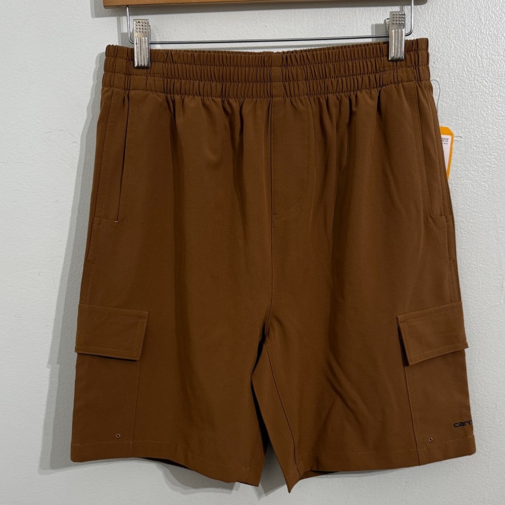 CARHARTT Boys Cargo Shorts Large 7" Inseam Brown Kids